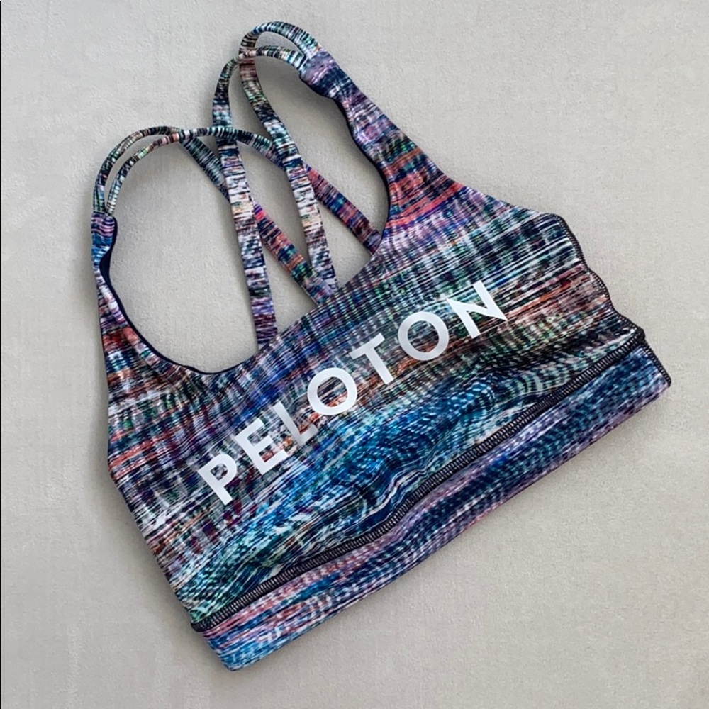 lululemon athletica Multicolor Strappy Sports Bra with Peloton Logo